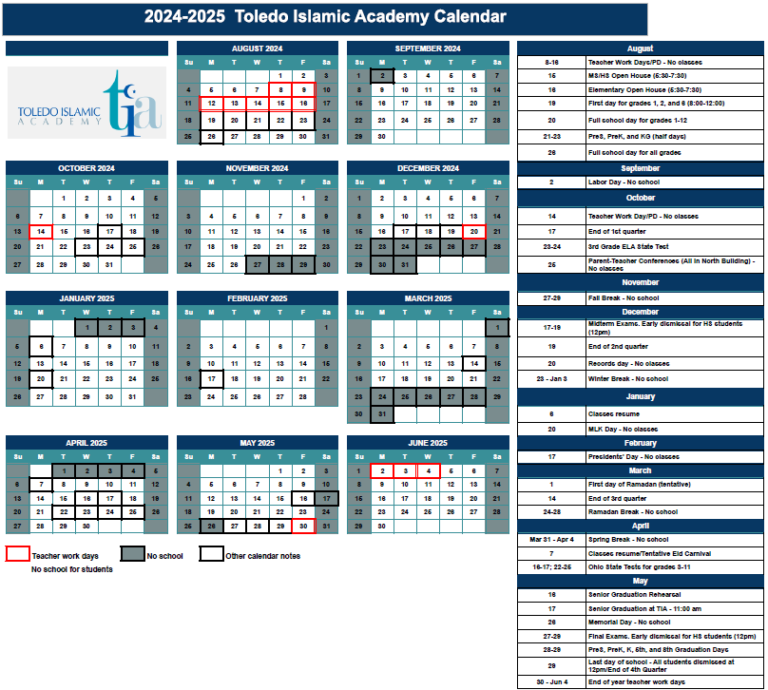 Sylvania Schools 2025 Calendar